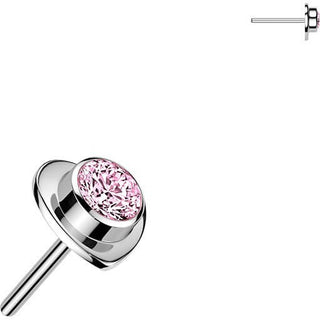 Titanium top heart with bezel set cubic zirconia center Push-In