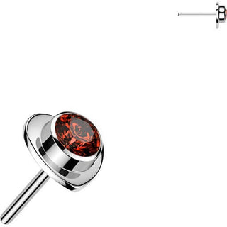 Titanium top heart with bezel set cubic zirconia center Push-In