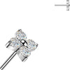 Titanium top 4 cubic zirconia flower Push-In