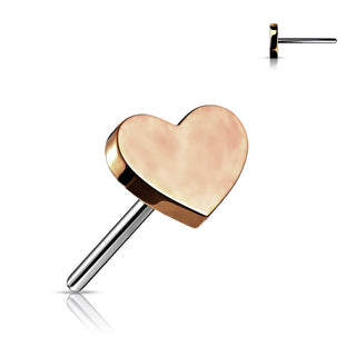 Titanium Top Top Flat Heart Push-In
