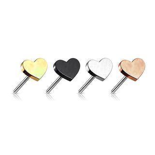Titanium Top Top Flat Heart Push-In