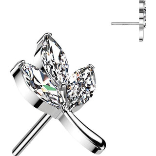 Titanium Top top leaf marquise cut zirconia Push-In