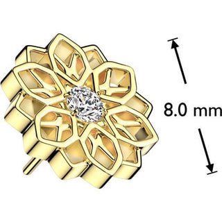 Titan Aufsatz Lotusblume Zirkonia Push-In