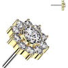 Titanium Top top flower zirconia Push-In