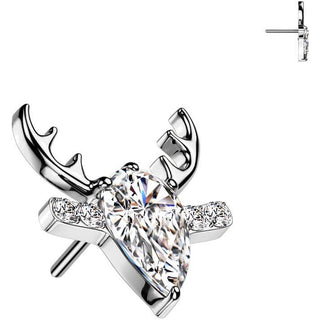 Titanium top reindeer head zirconia Push-In