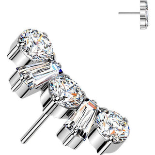 Titanium top zirconia round zirconia baguette cut Push-In