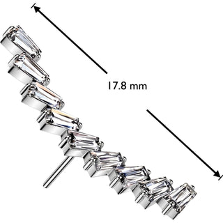 Titanium Top top baguette cut zirconia Push-In