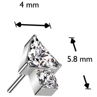 Titanium Top top triangle arrow zirconia Push-In