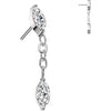 Titanium top zirconia marquise cut dangle Push-In