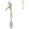 Titanium top zirconia marquise cut dangle Push-In
