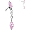 Titanium top zirconia marquise cut dangle Push-In