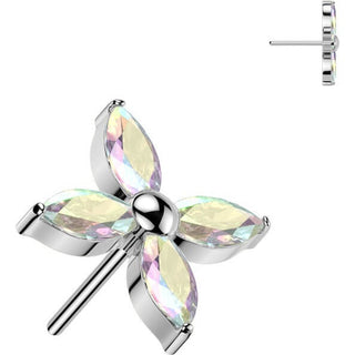 Titanium Top top flower marquise cut Push-In