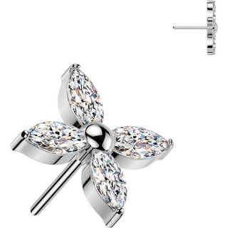 Titanium Top top flower marquise cut Push-In