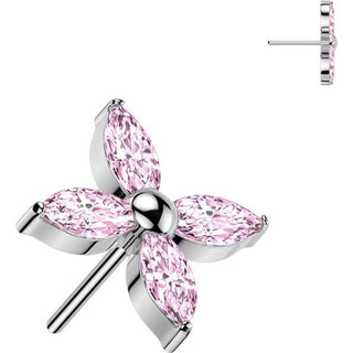 Titanium Top top flower marquise cut Push-In