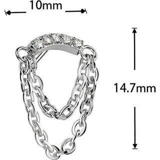 Titanium top double chain zirconia Push-In