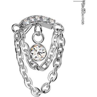 Titanium top double chain zirconia Push-In