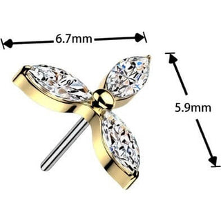 Titanium top flower zirconia Push-In