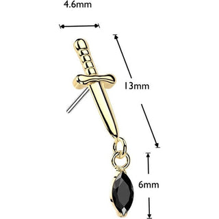 Titanium top dagger dangle zirconia Push-In