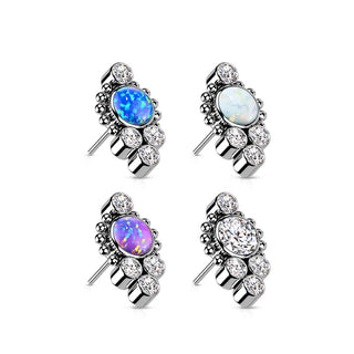Titanium Top top 5 zirconias beaded balls Push-In