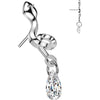 Titanium top snake zirconia dangle Push-In