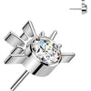 Titanium top sunrise zirconia opal Push-In