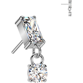 Titanium top rectangle zirconia dangle Push-In