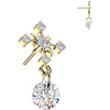 Titanium top cross zirconia dangle Push-In