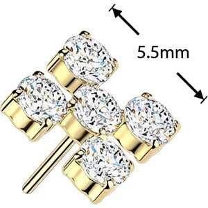 Titanium Top top cross squares zirconia Push-In