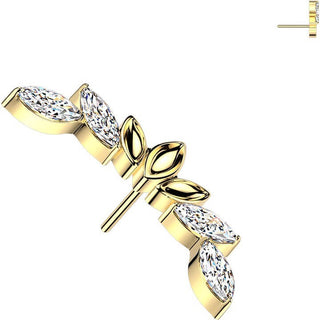 Titanium top zirconia marquise cut Push-In