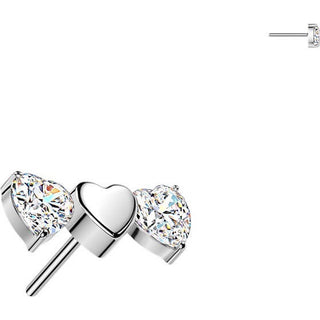 Titanium Top top hearts zirconia Push-In