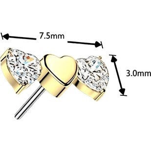 Titanium Top top hearts zirconia Push-In