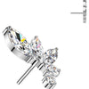 Titanium top curved marquise and round zirconia Push-In