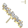 Titanium top straight marquise and round zirconia Push-In