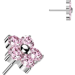 Titanium top 5 zirconia flower Push-In