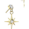 Titanium top prong set zirconia with starburst dangle Push-In