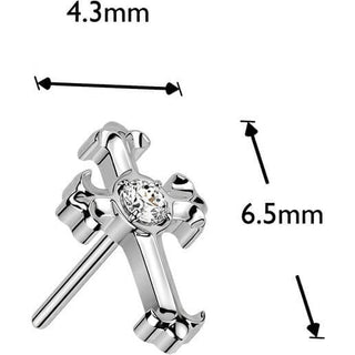 Titanium top celtic cross with zirconia center Push-In