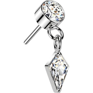 Titanium Top top bezel set zirconia with kite zirconia dangle Push-In