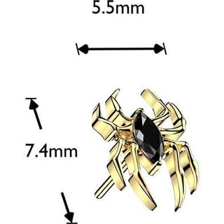 Titanium top spider with marquise zirconia Push-In