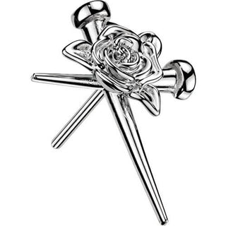 Titanium top nail cross with rose center Push-In