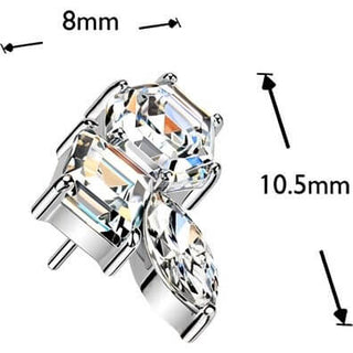 Titanium top hexagon zirconia and marquise zirconia cluster Push-In