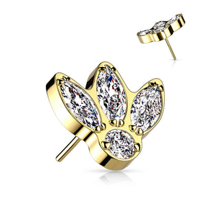 Titanium Top top 4 zirconias marquise cut Push-In