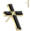 Titanium top baguette zirconia cross Push-In