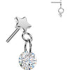 Titanium top star with round zirconia dangle Push-In