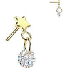 Titanium top star with round zirconia dangle Push-In