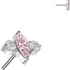Titanium Top top marquise and round zirconia Push-In