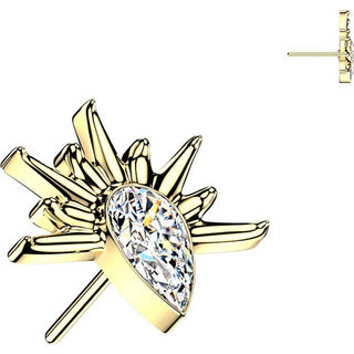 Titanium top half sun teardrop zirconia Push-In