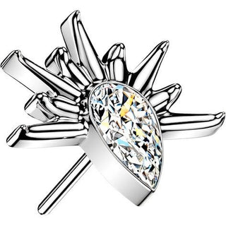Titanium top half sun teardrop zirconia Push-In