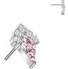 Titanium top kite and round zirconia cluster Push-In