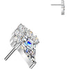 Titanium top kite and round zirconia cluster Push-In