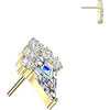 Titanium top kite and round zirconia cluster Push-In